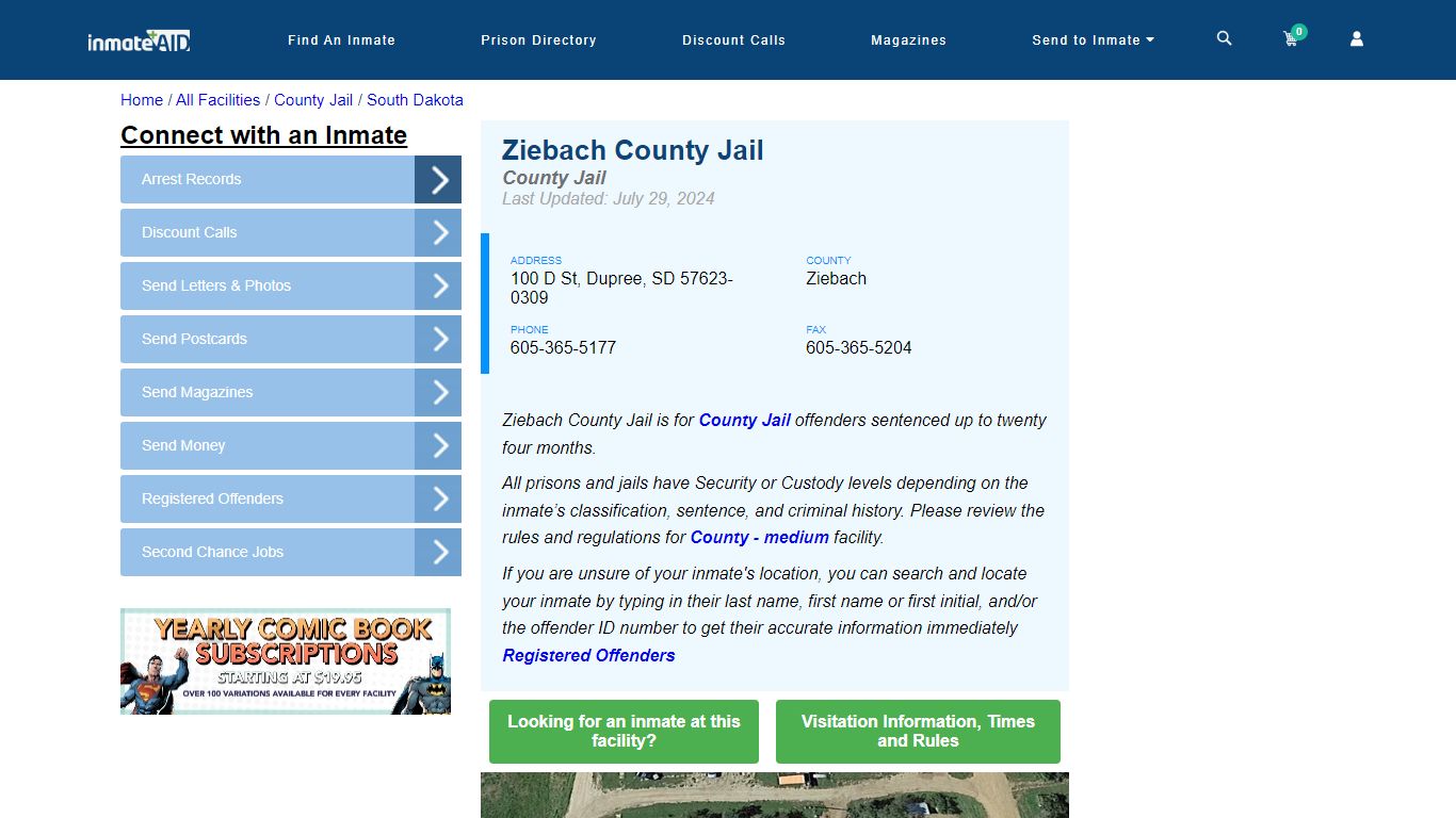 Ziebach County Jail - Inmate Locator